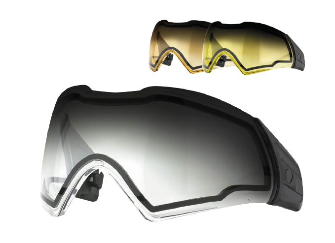 Push gradient paintball mask lenses